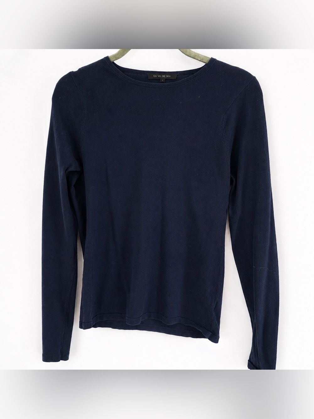Ça Va de Soi Navy Fine Knit Crewneck Sweater Size L canadian designer